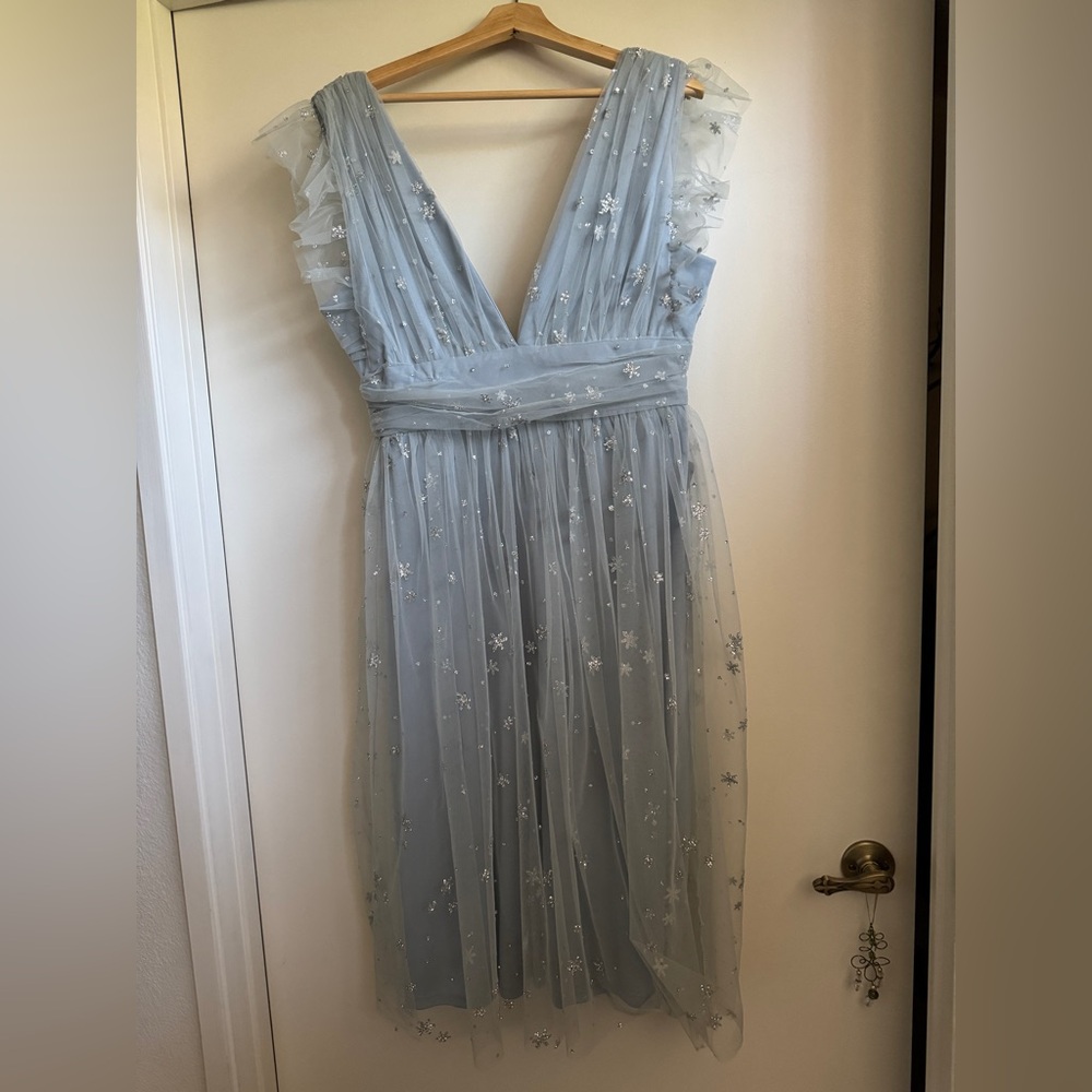 Soieblu Sparkle Powder Blue Cocktail Dress